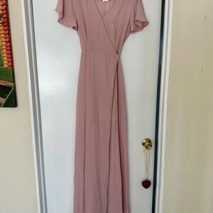 Chic Mauve Maxi Wrap Dress